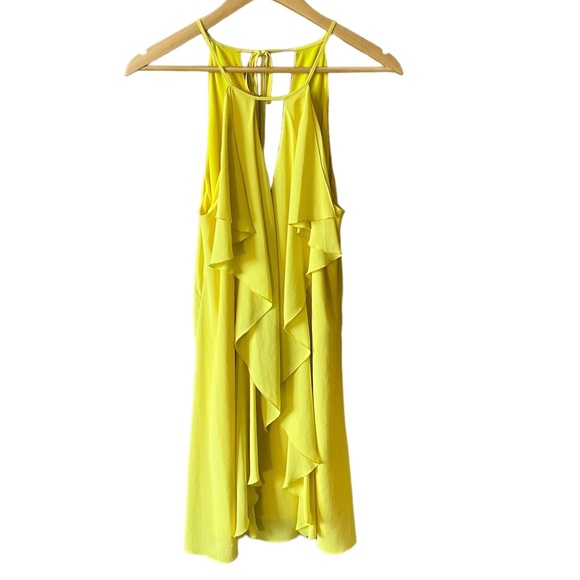 BCBG Hattie Ruffle Mini Dress in Yellow - Picture 2 of 5